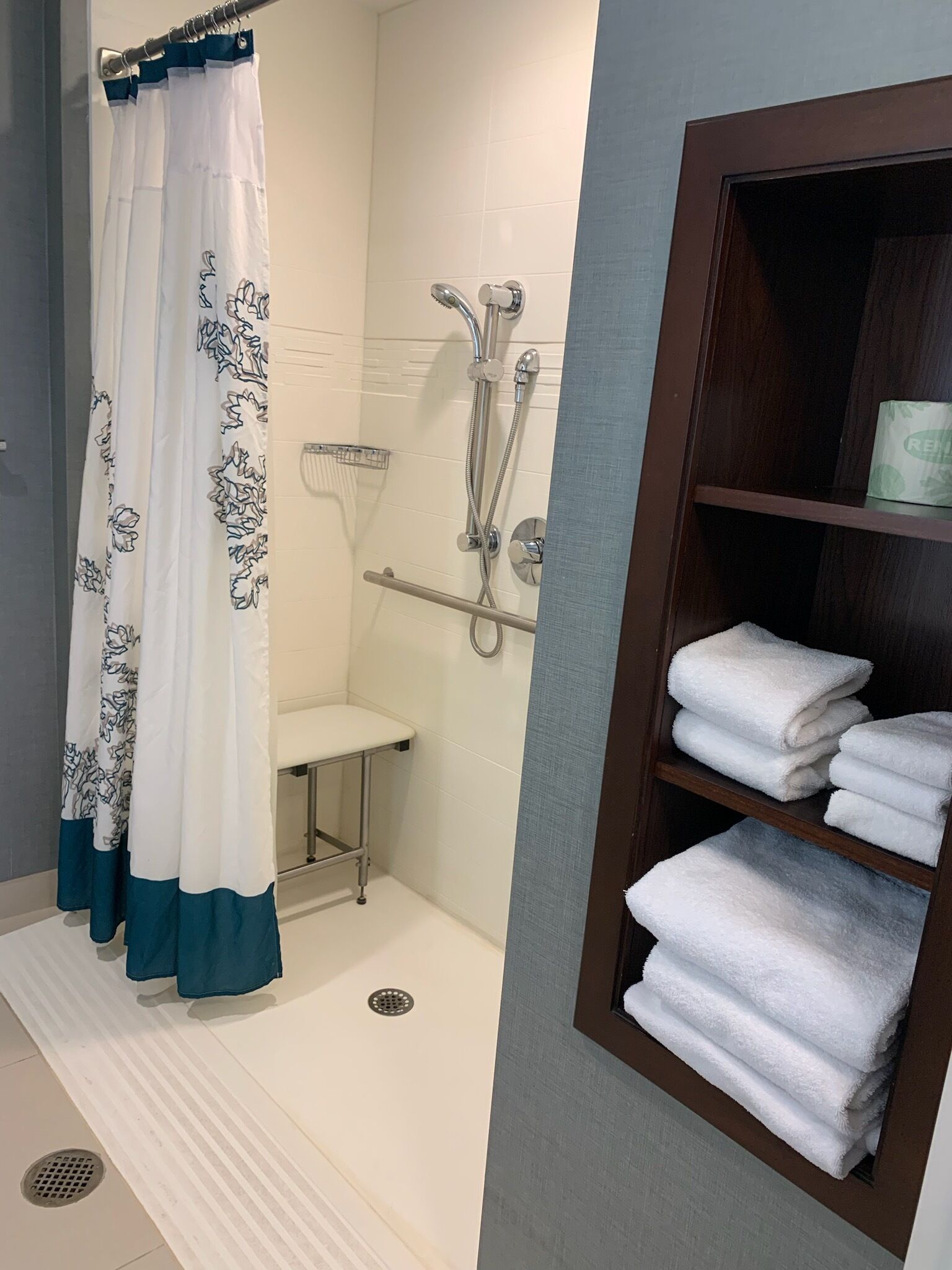 suite, 1 bedroom, non smoking, lake view (mobility/hearing access, roll-in shwr) | bathroom | designer toiletries, hair dryer, towels, soap