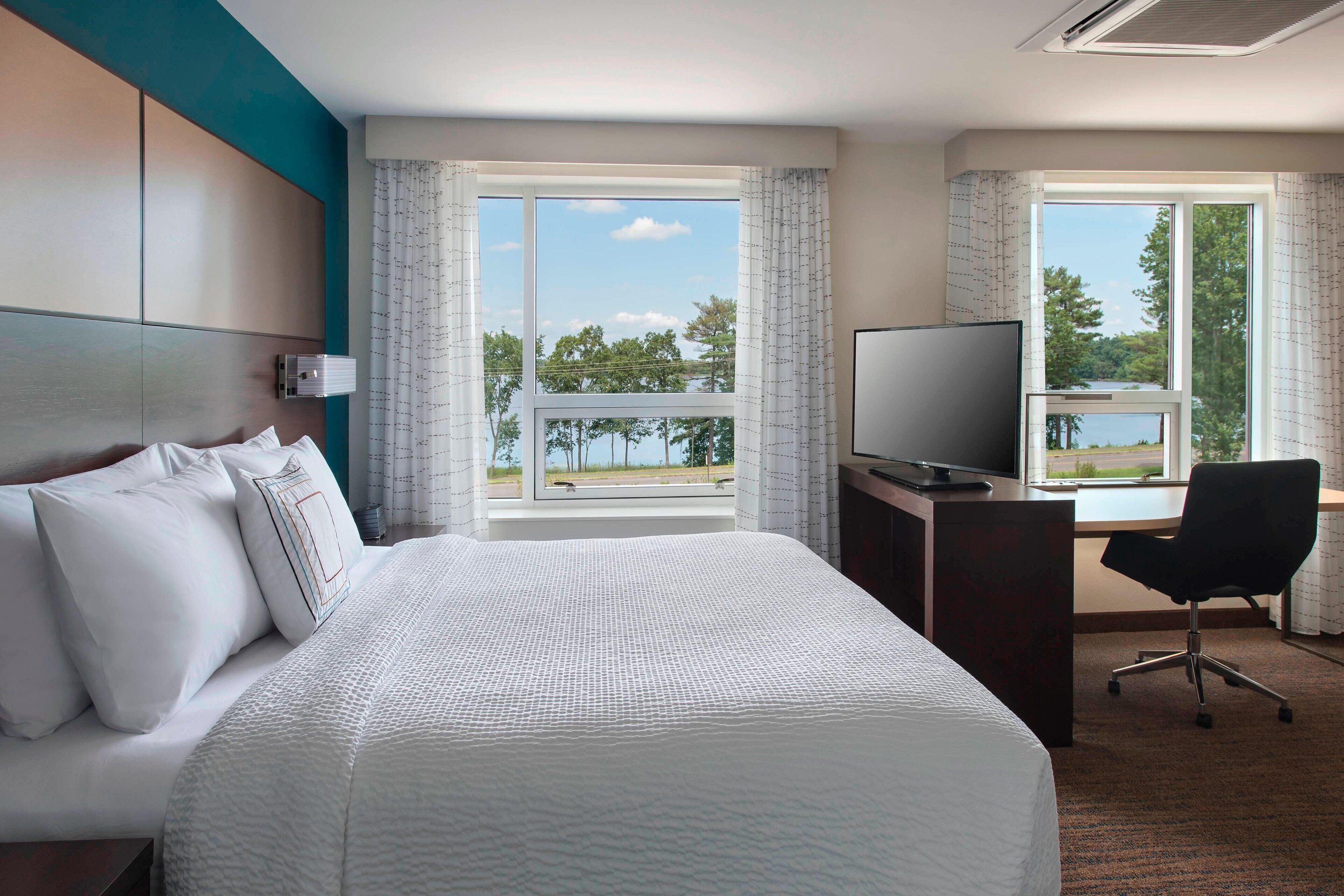 studio, 1 king bed with sofa bed, non smoking, lake view | pillow-top beds, in-room safe, desk, laptop workspace