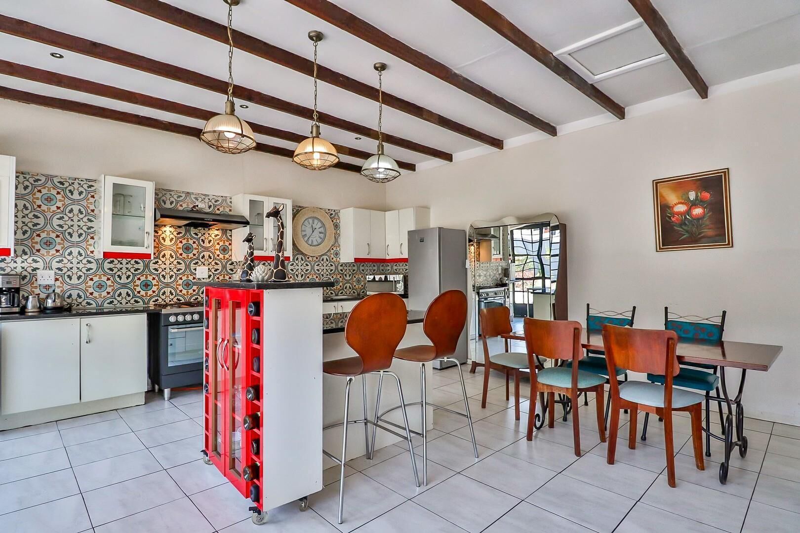 Fridge, microwave, electric kettle, highchair