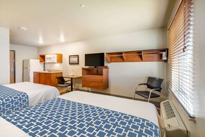 Room, 2 Queen Beds, Non Smoking (Efficiency) | Desk, blackout drapes, iron/ironing board, free WiFi