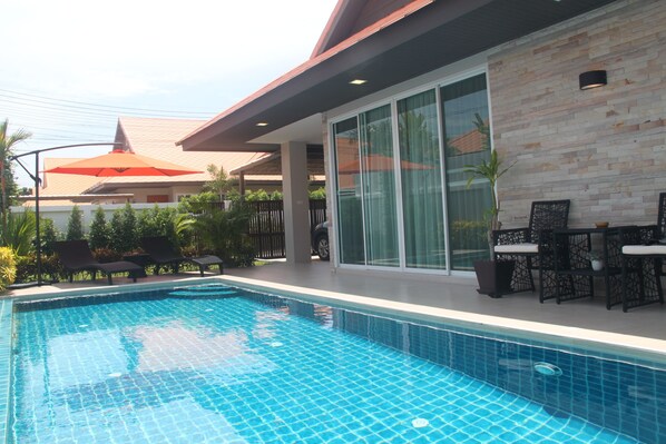 Deluxe Villa, 3 Bedrooms | Pool | Indoor pool, outdoor pool, pool umbrellas, sun loungers
