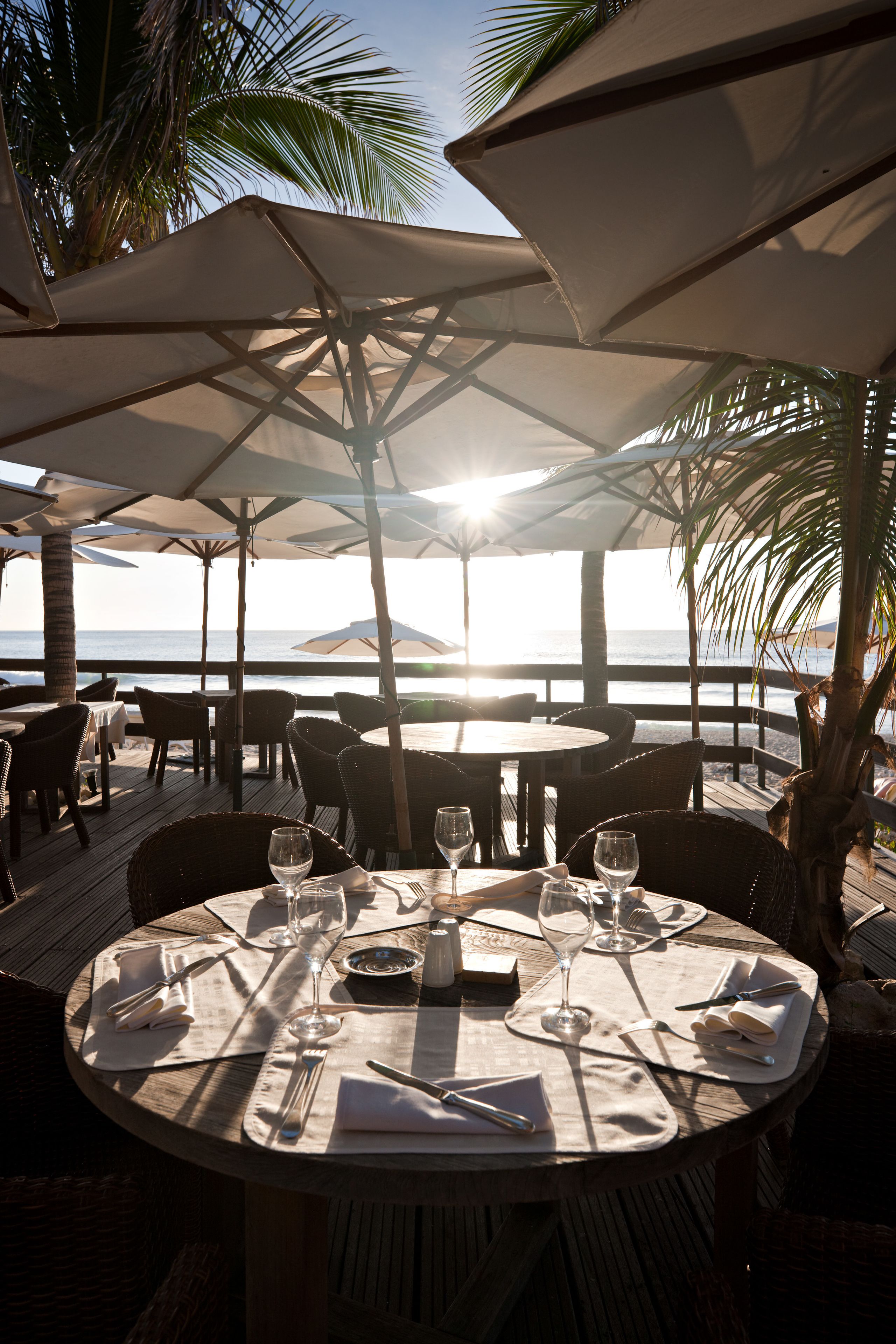 lunch and dinner served, beach views