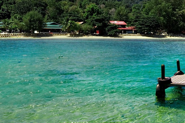 On the beach, scuba diving