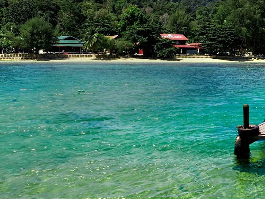 On the beach, scuba diving