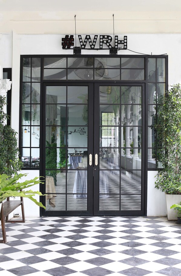 Outdoor banquet area