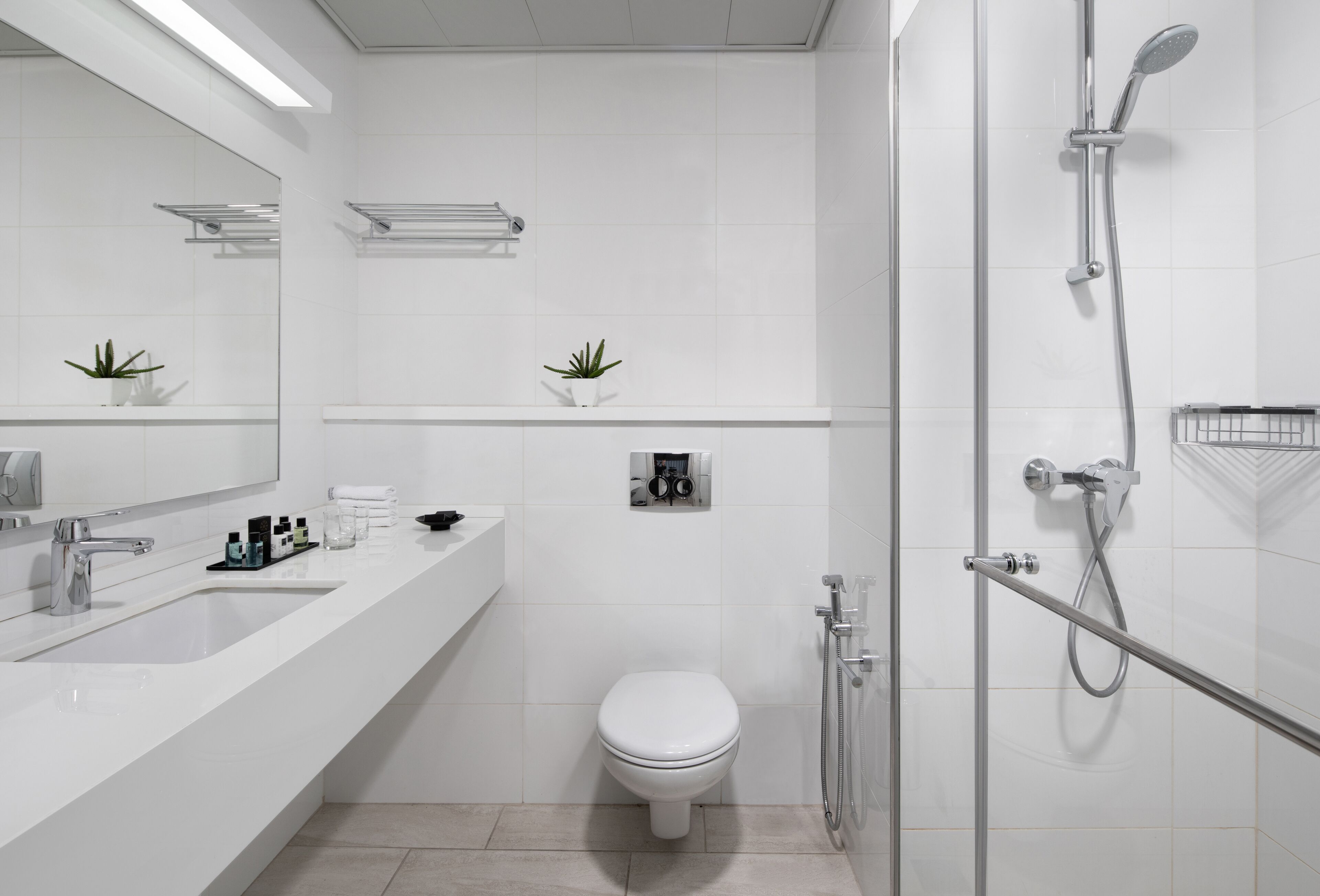 free toiletries, hair dryer, towels