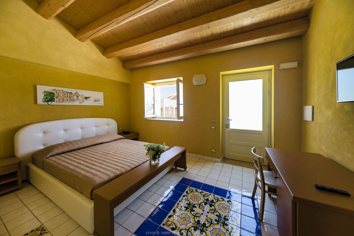 Double Room, Terrace | Premium bedding, minibar, in-room safe, desk