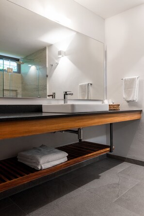 Shower, free toiletries, towels - Hotel & Villa Internacional de Tenis (Cuernavaca)