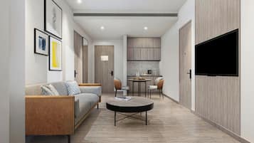 Suite, 1 Bedroom | Minibar, in-room safe, desk, laptop workspace