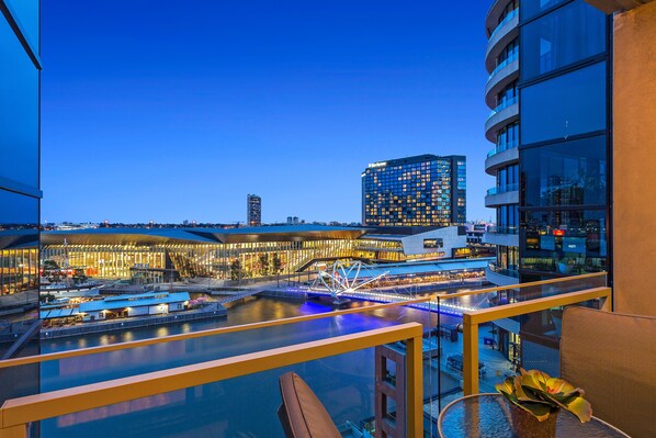 3 Bedroom 2 Bath Deluxe Apartment | Balcony view - Melbourne Holiday Apartments Flinders Wharf (Docklands)