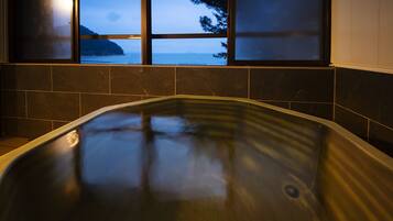 Relaxing Deluxe Japanese Western Room with Semi-Open-Air Bath, Non Smoking | Bathroom | Separate tub and shower, free toiletries, electronic bidet, towels