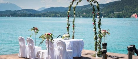 Outdoor wedding area