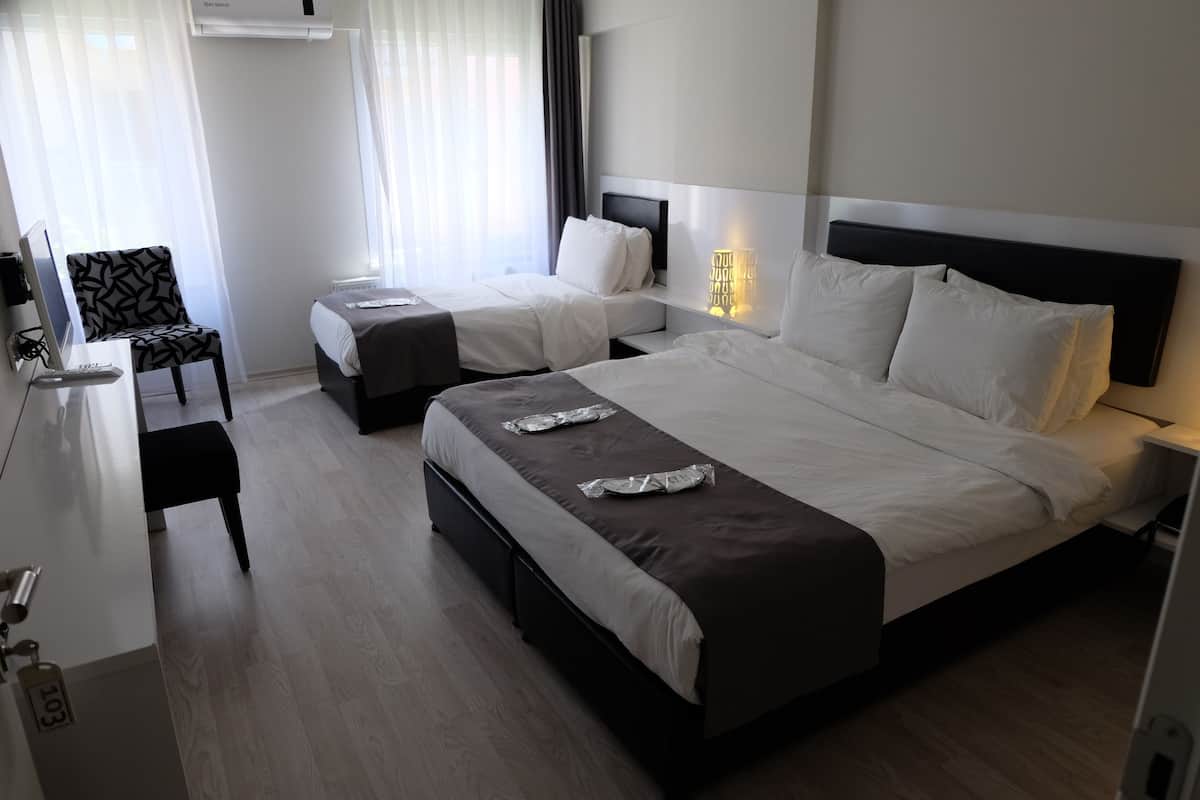 In-room safe, laptop workspace, blackout curtains, iron/ironing board