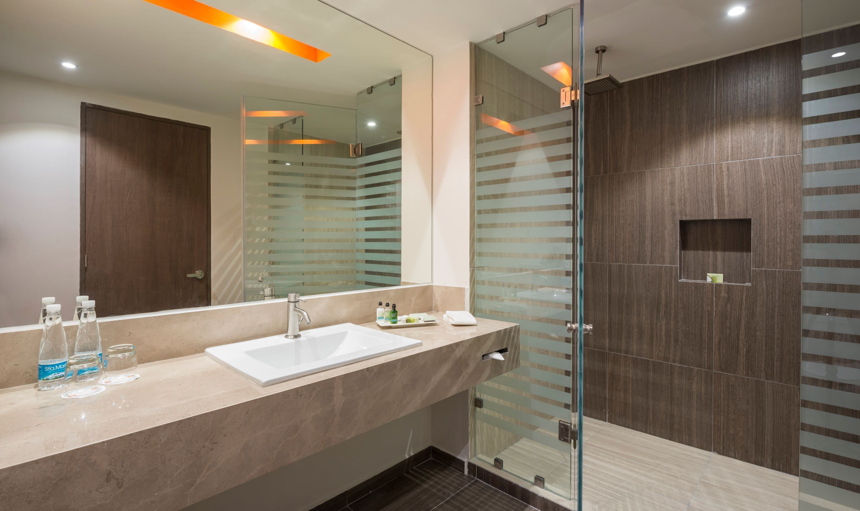 free toiletries, hair dryer, towels