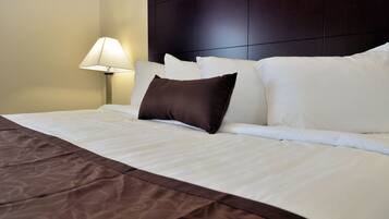 Premium bedding, pillow-top beds, in-room safe, desk