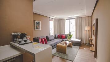 42-inch flat-screen TV with satellite channels, TV