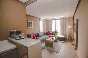 42-inch flat-screen TV with satellite channels, TV