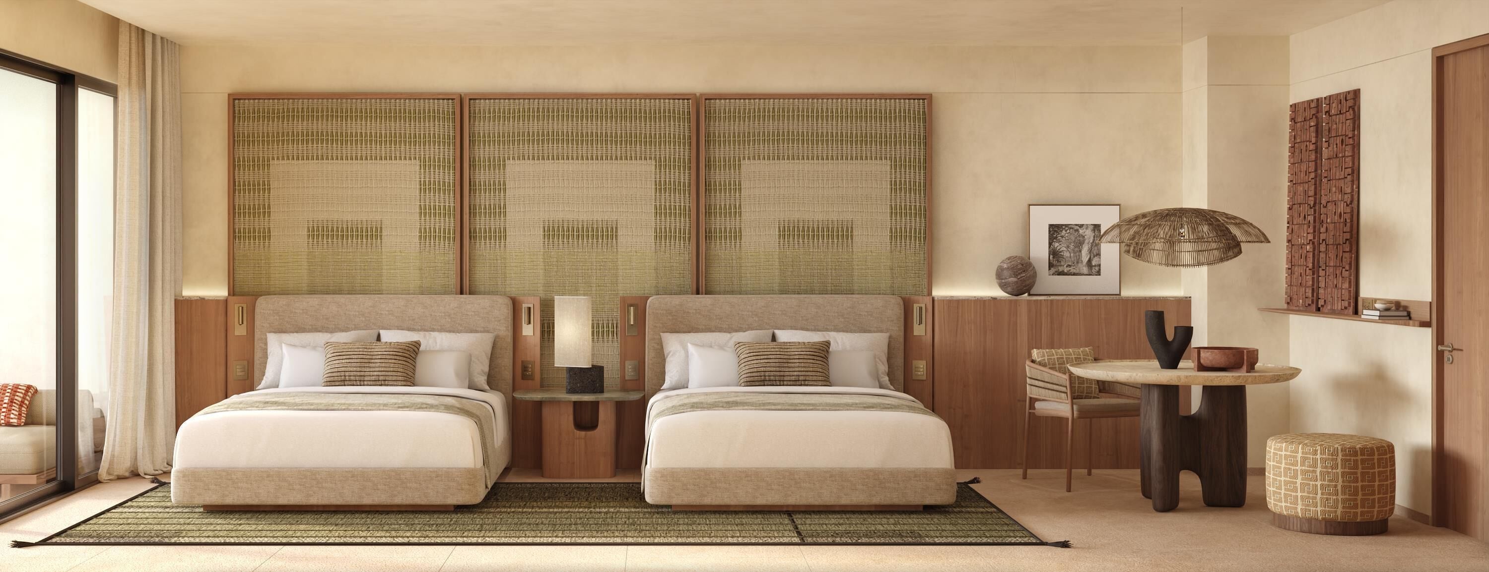 Room, 2 Double Beds (Beach Area) | Premium bedding, free minibar items, in-room safe, laptop workspace