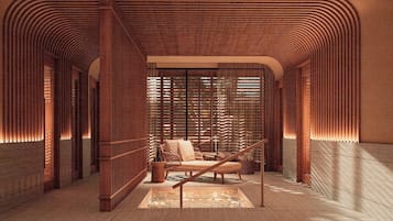 Behandlingsrom for par, badstue, boblebad, dampbad og kroppsbehandlinger