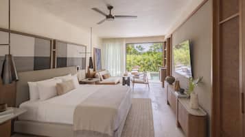 Luxe beddengoed, een minibar met enkele gratis items