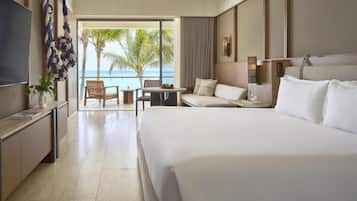 Roupas de cama premium, frigobar (abastecido com alguns itens grátis)