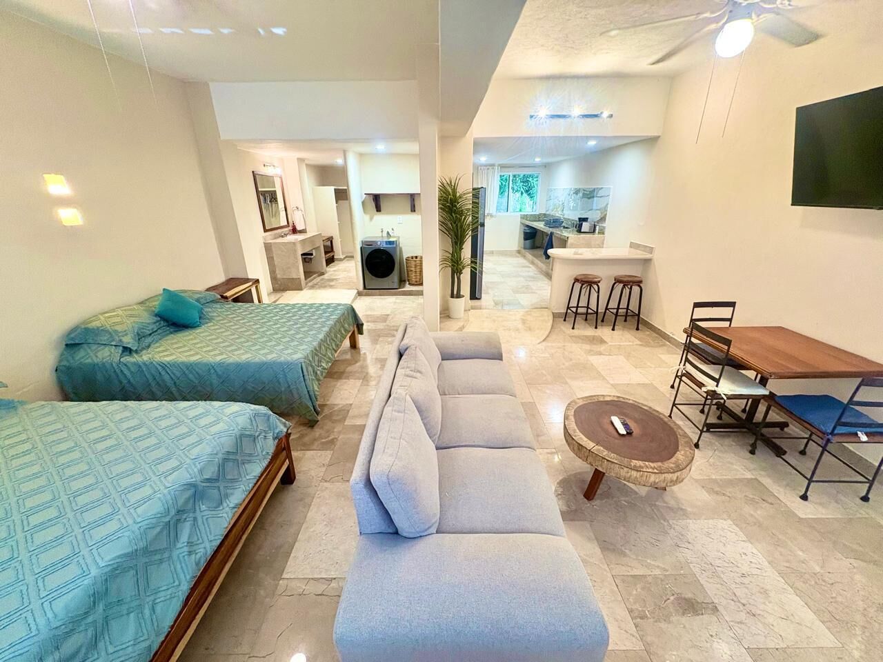 Classic Loft, 1 Bedroom, Kitchen | Premium bedding, down comforters, memory foam beds, desk