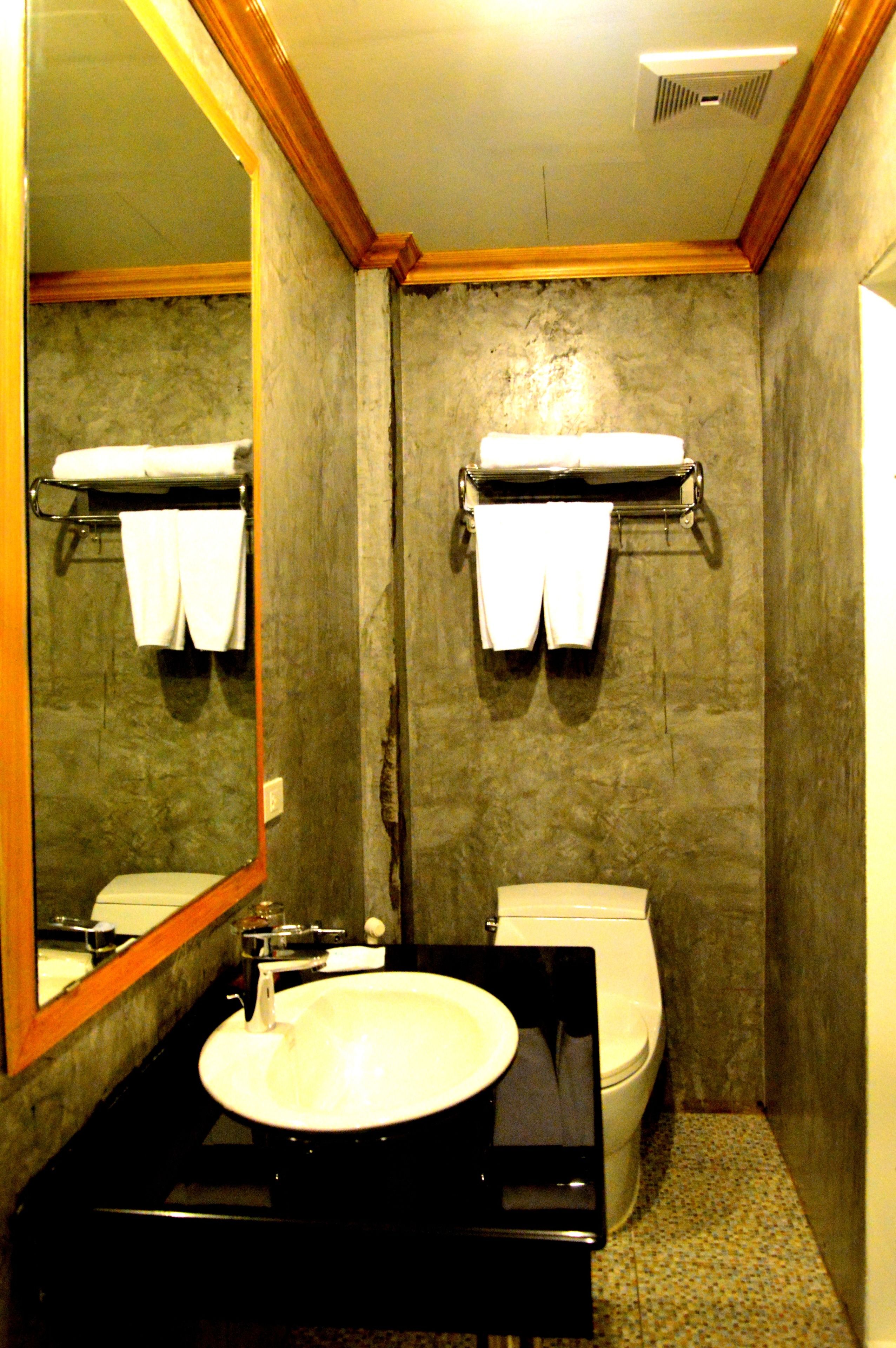 deluxe double room | bathroom | shower, free toiletries, hair dryer, towels