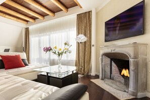 Grand Apartment, 2 Bedrooms | Living room | Flat-screen TV, DVD player - The Queen Luxury Apartments Villa Vinicia (Luxembourg City)