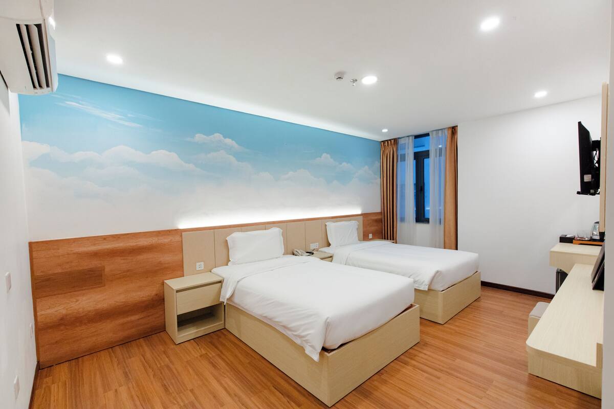 Superior Double Room, 2 Double Beds, City View | Minibar, in-room safe, desk, laptop workspace