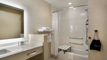 Free toiletries, hair dryer, towels