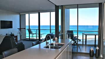 Apartment 1 | Living area | Flat-screen TV, DVD player