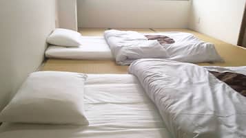 Desk, free WiFi, bed sheets