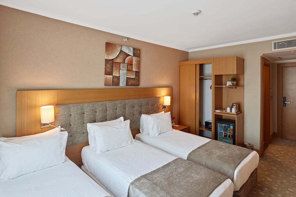 Standard Triple Room | Een minibar, een kluis op de kamer, een bureau, extra bedden
