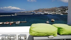 Luxe penthouse, 1 slaapkamer, schoonmaakservice, uitzicht op oceaan | Terras