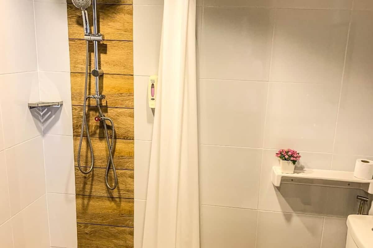 deluxe room, air conditioner | bathroom | shower, rainfall showerhead, free toiletries, towels