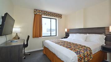 Desk, blackout drapes, iron/ironing board, free WiFi