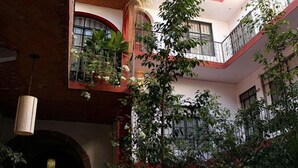 A multi-level atrium with balconies, large windows, and lush indoor plants. - Cortizo Suites (San Miguel de Allende)