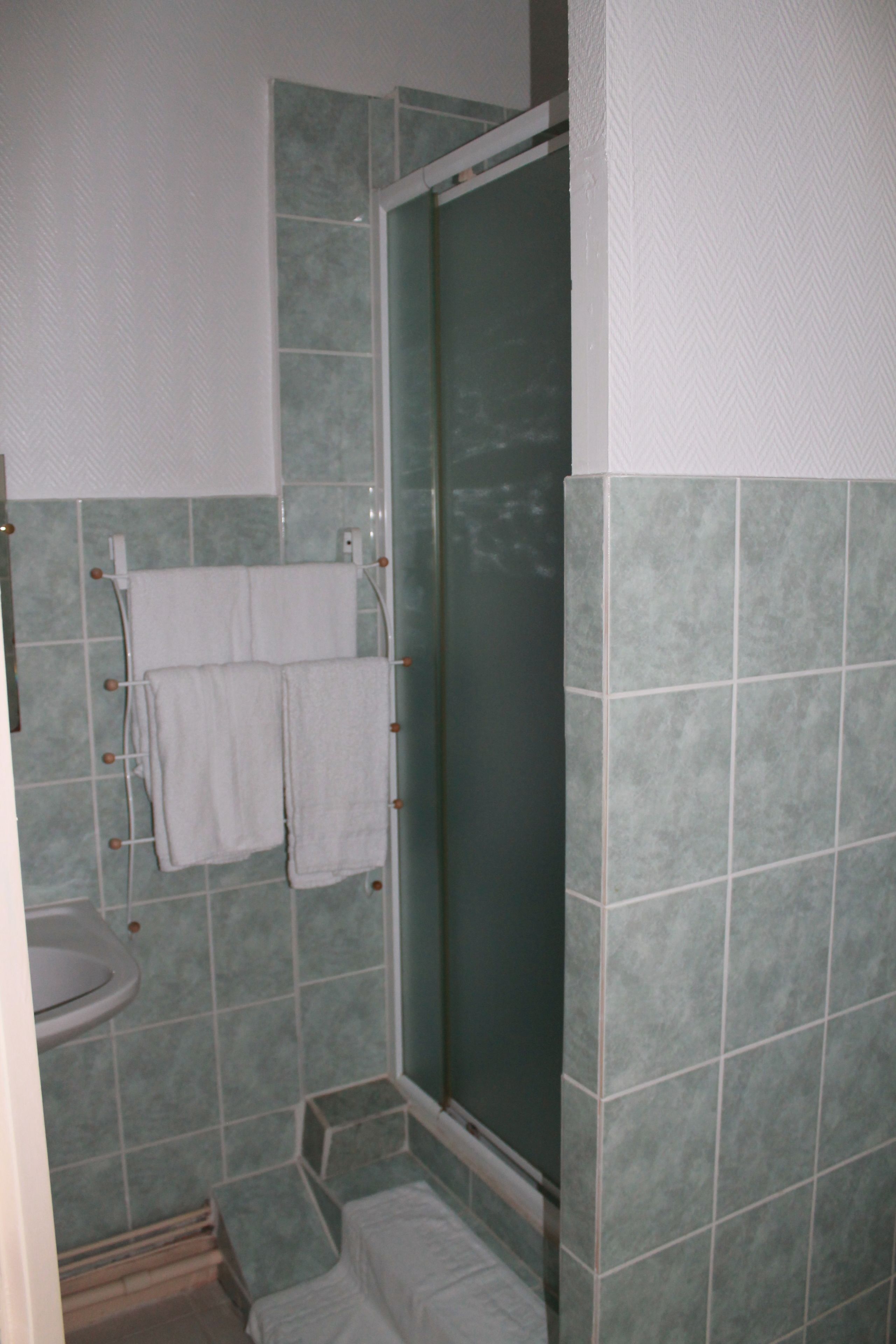 double room | bathroom | shower, hair dryer, towels