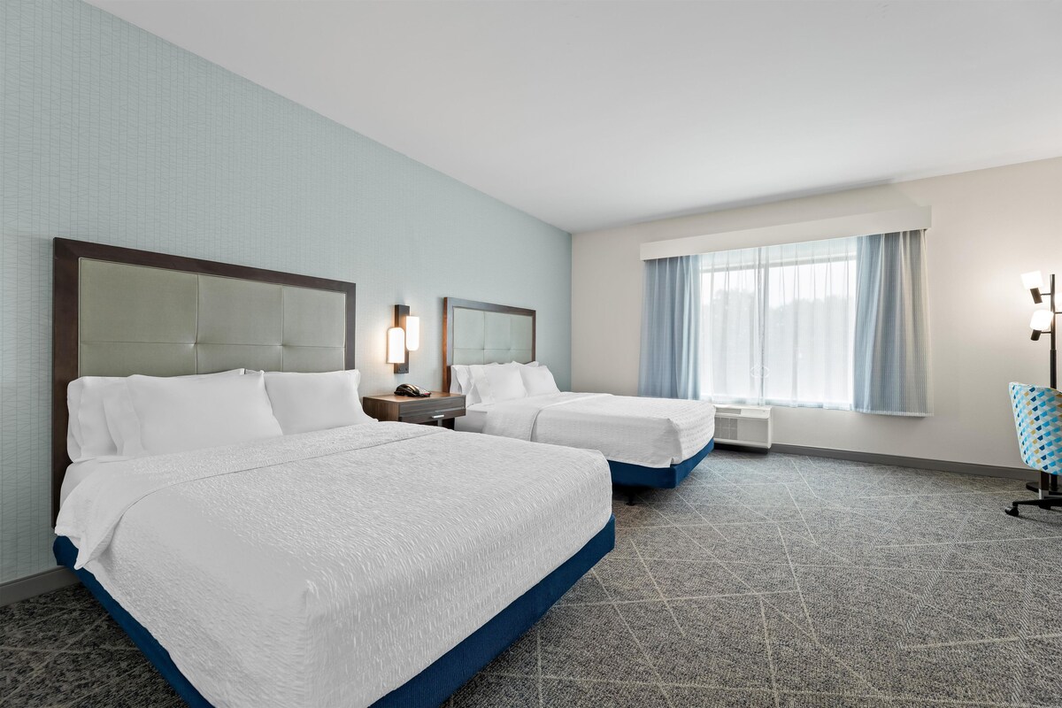 Room, 2 Queen Beds, Accessible, Non Smoking | In-room safe, desk, blackout curtains, iron/ironing board