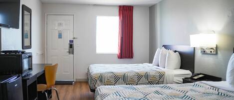 Deluxe Room, 2 Queen Beds, Non Smoking, Refrigerator & Microwave | WiFi (free), bed sheets