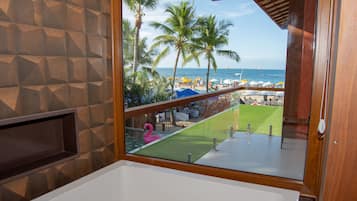 Master Vista Lateral Mar com Banheira Hidromassagem | Banheira de hidromassagem particular