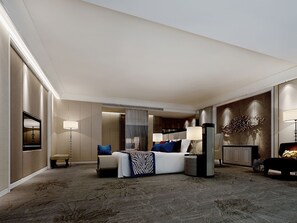 Minibar, in-room safe, desk, blackout drapes - YM Gold Olives Harmony International Hotel (Shenzhen)