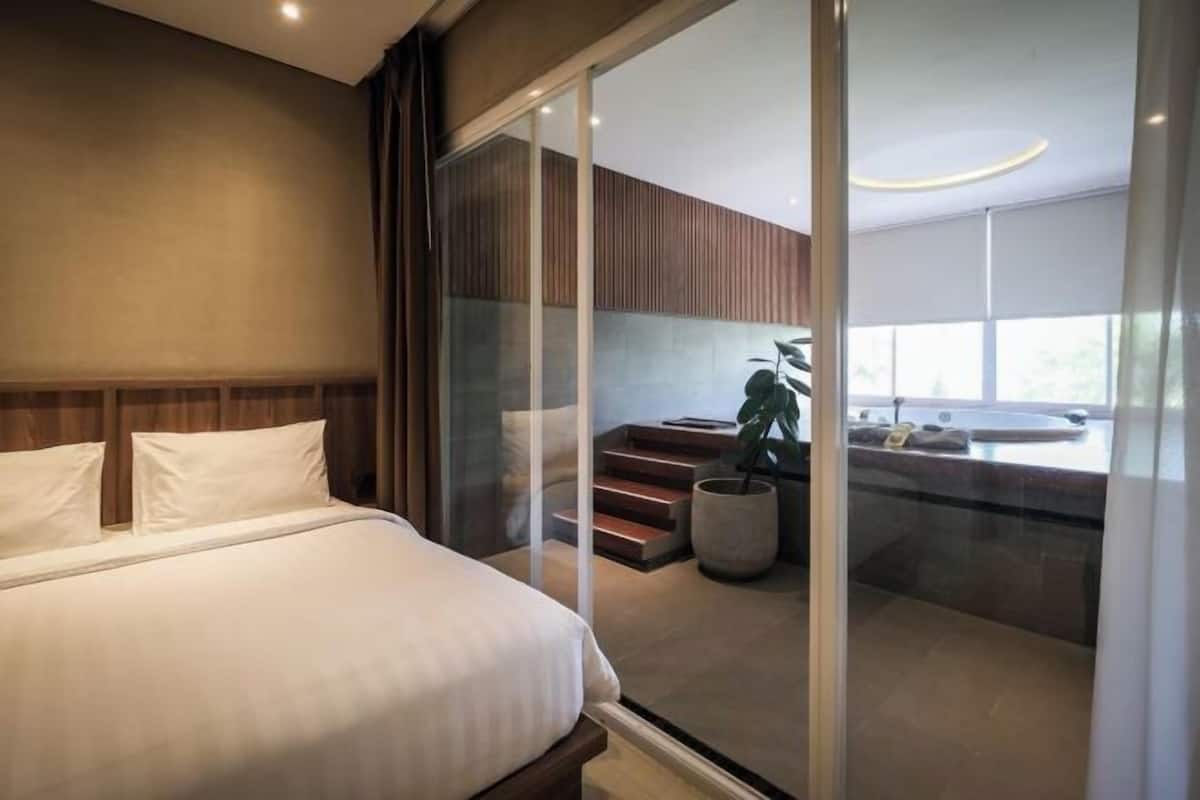 1 habitación y ropa de cama de alta calidad