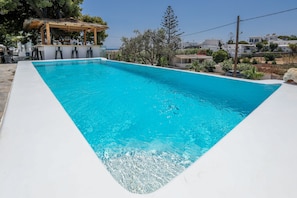 Outdoor pool, open 8:00 AM to 8:30 PM, pool umbrellas