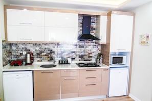 Fridge, microwave, stovetop, dishwasher