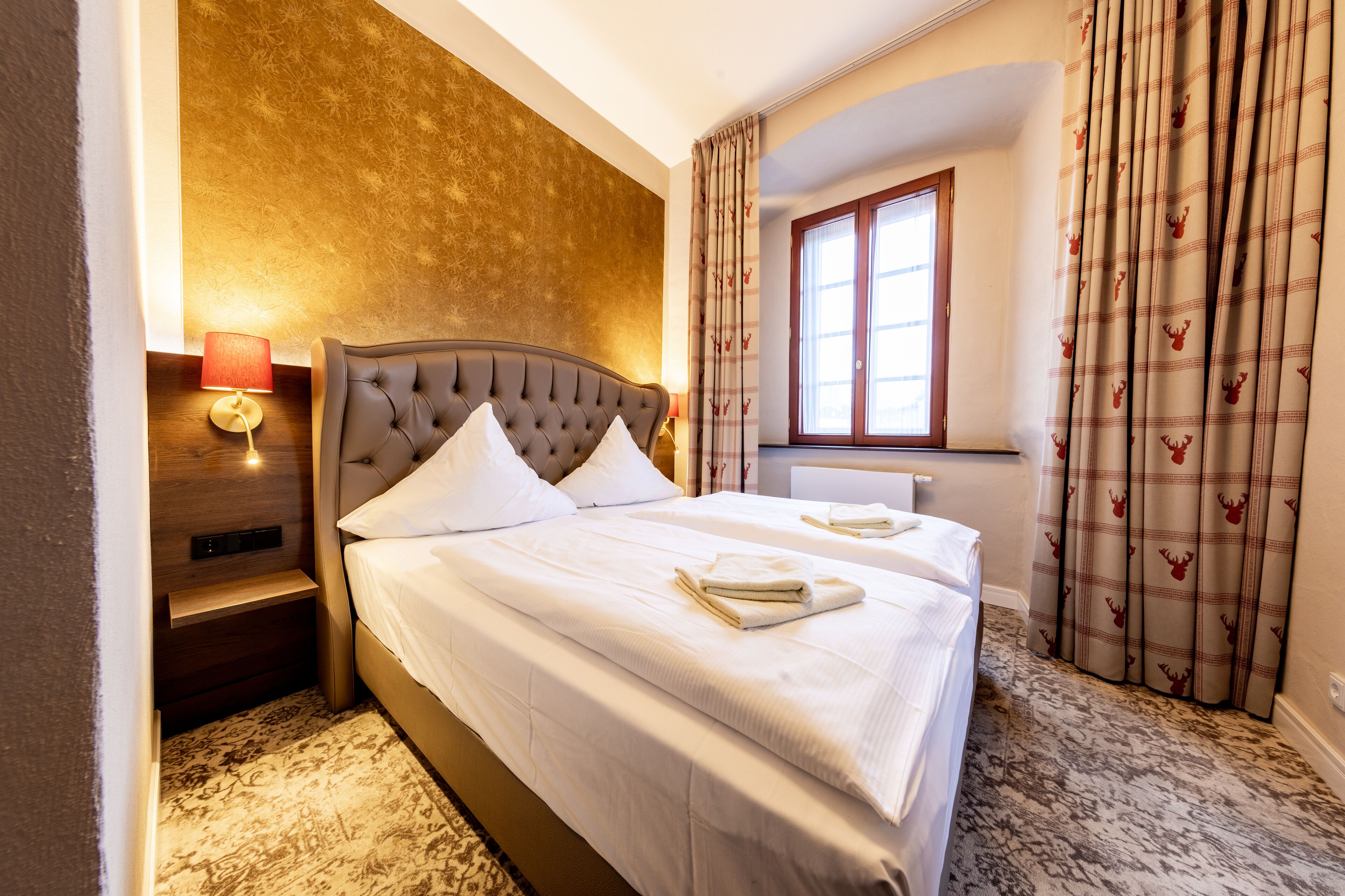 hypo-allergenic bedding, individually decorated, desk, laptop workspace