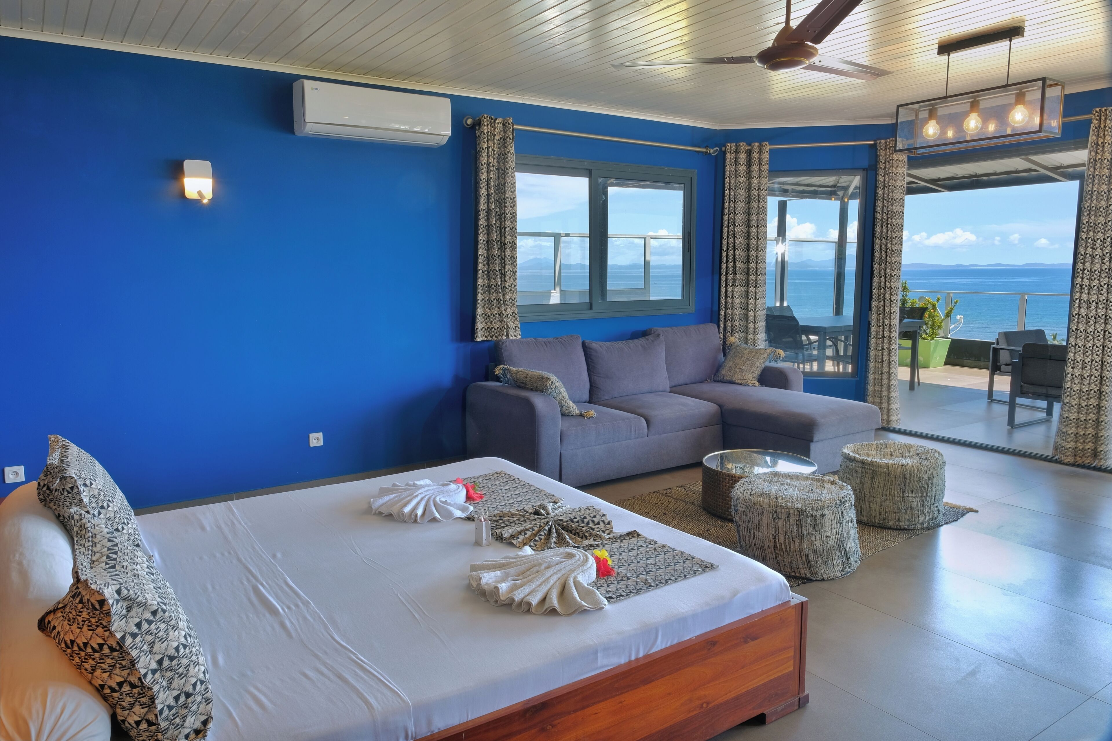 Appartement chambre cuisine salon vue sur mer