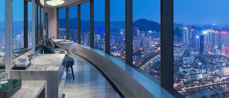 Junior Suite, 1 King Bed, River View | Premium bedding, minibar, in-room safe, desk