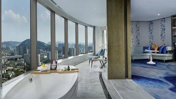 Junior Suite, 1 King Bed, River View | Premium bedding, minibar, in-room safe, desk