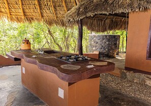 Habitación, 2 habitaciones, Terraza, vista al océano (Geminis) | Cocina privada